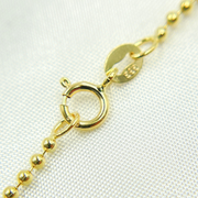 14k Solid Yellow Gold Bead Chain